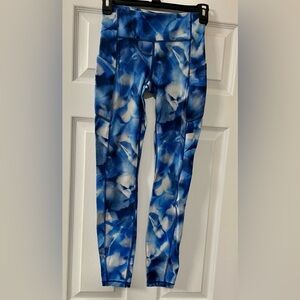 Lululemon Blue and White Workout Leggings Size 2